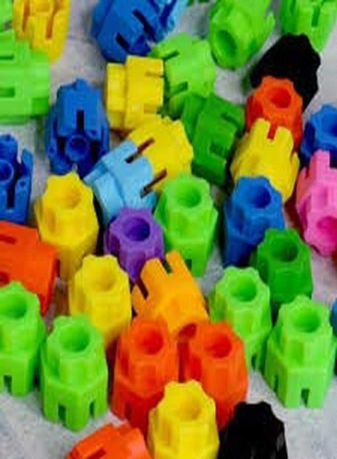 PULSBERY Small Building Blocks for Kids - 100Pcs Blocks Creative Tube Locks Construction Set Toy with Wheels Kids Educational Preschool Learning Toys(Puzzle Blocks) - Image 2